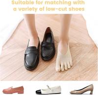 5 Pares Calcetines de Dedos Invisibles para Mujer, Antideslizantes Ortopédicos de Cinco Dedos, Suaves Forros Bajos, Transpirables Cortos Tipo Barco - details 4