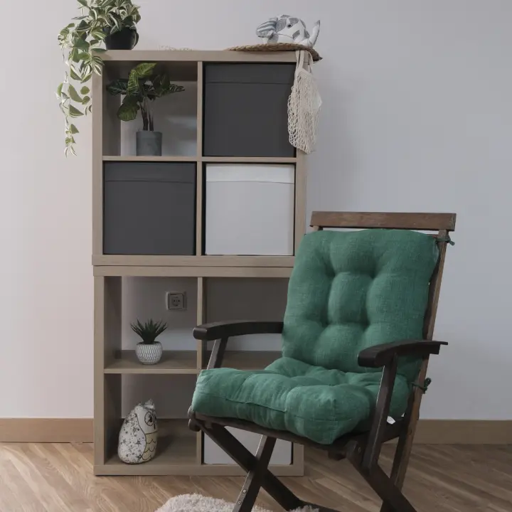 REINO MANSIDI 1 und Cojines 90x45x10cm con Respaldo para Sillas de Terraza Verde - Cómodos y Llamativos - 1