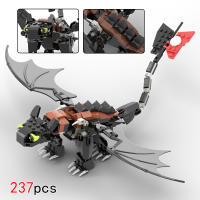 Conjunto De Bloques De Construcción MOC How to Train Your Dragons 2en1 Modelo De Dragón Negro Y Blanco Juguetes Para Niños Y Niñas Regalos - details 8