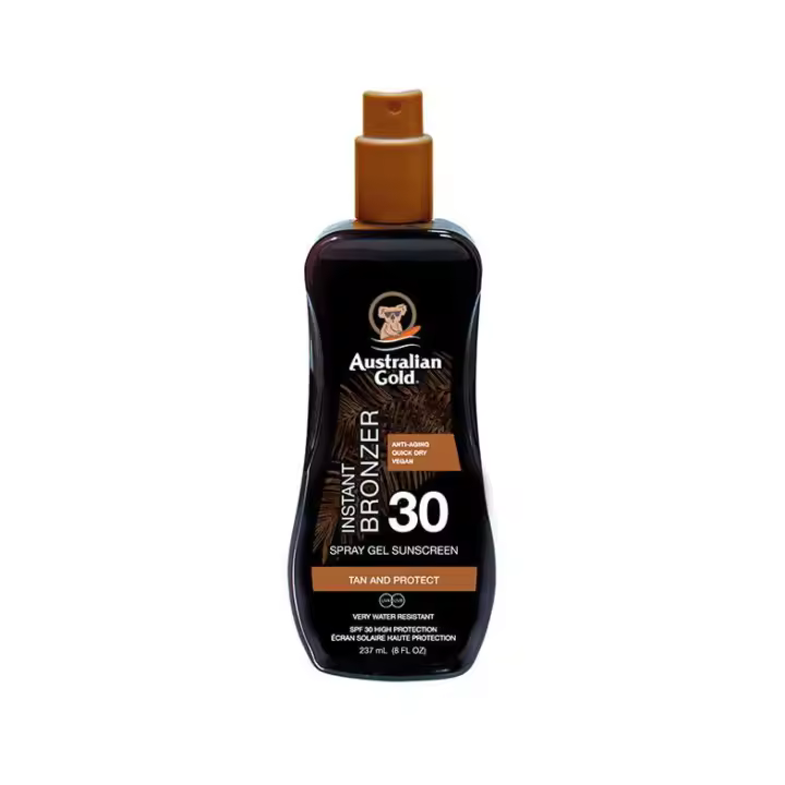 Australian Gold - Protector Solar en Spray Gel con Activo Bronceador - FPS 30 237ml - 1
