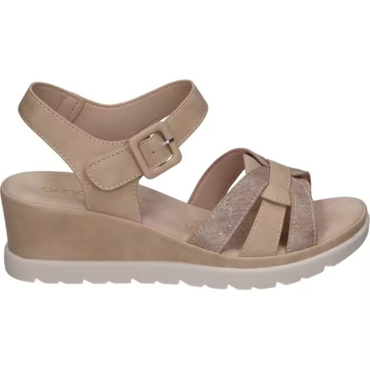 AMARPIES | Sandalias con Cuña Amarpies para Mujer – Sandalias en Color Camel – Sandalias con Cintas y Cierre de Hebilla – Cuña Media y Cómoda – Estilosas – Versátiles y Combinables – Modelo ABZ28634 - 1