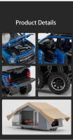 Coche De Juguete a Escala 1:24 Raptor F150 Con Luz Y Sonido 5 Puertas Abiertas Modelo De Metal Para Niños Regalo De Colección - details 9