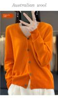 Suéter De Punto De Lana Merino 100% Para Mujer Cuello V Otoño Invierno Estilo Coreano Versátil Moda Oficina Regular Cierre Único Manga Larga - details 13