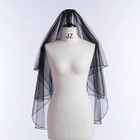 Nueva Llegada De Velos De Boda Negro Con Peine Dos Capas Estilo Sencillo De Brazo Vestido De Novia Accesorios De Boda 2025 - details 0