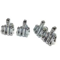 4Pcs Tornillos Y Cubiertas Para Placa De Matrícula Diseño 3D Dedo Del Medio Kit De Repuesto Para Marco De Placa De Coche Y Motocicleta Material De Aleación De Zinc Brillante - details 7