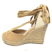 Sandalia mujer, Cuña y Plataforma en Esparto, Camel, Plata, Hebilla en el Tobillo, Alto, Cómodos, Primavera Verano 2023, Para salir, Fiestas, Celebraciones - details 1