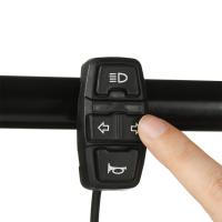 Interruptor De Luz Para Bicicleta Eléctrica DK226 Con Botón Para Motocicleta Controla Señal De Giro Y Bocina Material Plástico Color Negro - details 9