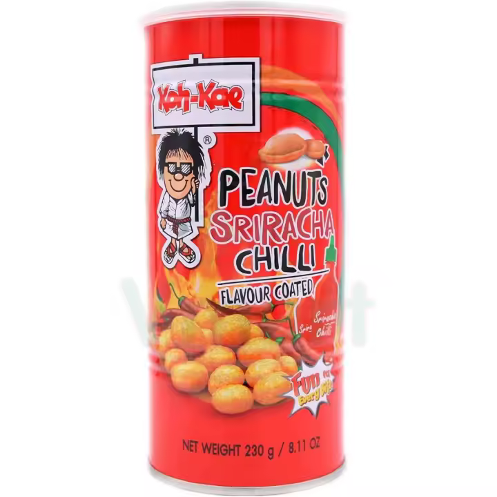 Koh Kae Sriracha Chilli Flavour Coated 230g - Authentic Thai Peanuts Halal Food Snacks - 1