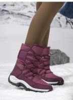 Botas De Tobillo Para Mujer Invierno Botas De Nieve Al Aire Libre Botas De Camuflaje Con Pluma Gruesa Botas De Senderismo Con Plataforma Botas De Tacón Bajo Material De Suela De Goma Talla Verdadera - details 15