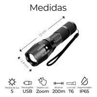 TÁCTIL LED T6 XML DE 1200LM Interior De Mano | Cargador y Stack Recargable 18650 - details 0