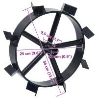 vidaXL Ruedas de metal para arado de gasolina 6,5 HP 2 uds - details 6