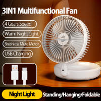 Ventilador Portátil Recargable De 5000mAh Pequeño Y Plegable Con Luz Nocturna 90° Montado En La Pared 4 Velocidades Para Oficina Y Hogar - details 18