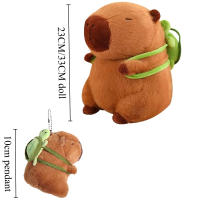 Juguete De Peluche Capybara Lindo Con Mochila De Tortuga Peluche Suave Para Niños Regalo De Cumpleaños O Navidad Animal De Peluche Capibara - details 0