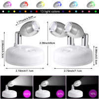 2Pack Spotlights LED Inalámbricos Rotativos Luz De Acento Piloto Potenciado Lámpara De Pared Para Armario Interior Y Pared - details 2