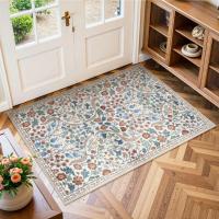 Alfombra Bohemio Floral Vibrante Para Sala De Estar Decorativa Anti-deslizante Lavable Minimalista Para Dormitorio Y Baño - details 9