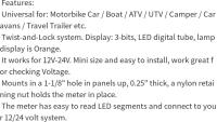 Voltímetro Digital Universal Impermeable Allsome Para Motocicleta Auto Camión Medidor De Voltaje LED DC 12V-24V 1 Pieza - details 0