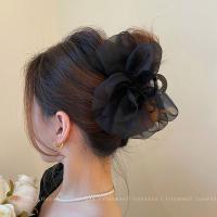 Pinza De Pelo Elegante Retro Con Gran Lazo De Tules Accesorios Para El Cabello Para Mujer Adorno De Cabeza Para Salir - details 0