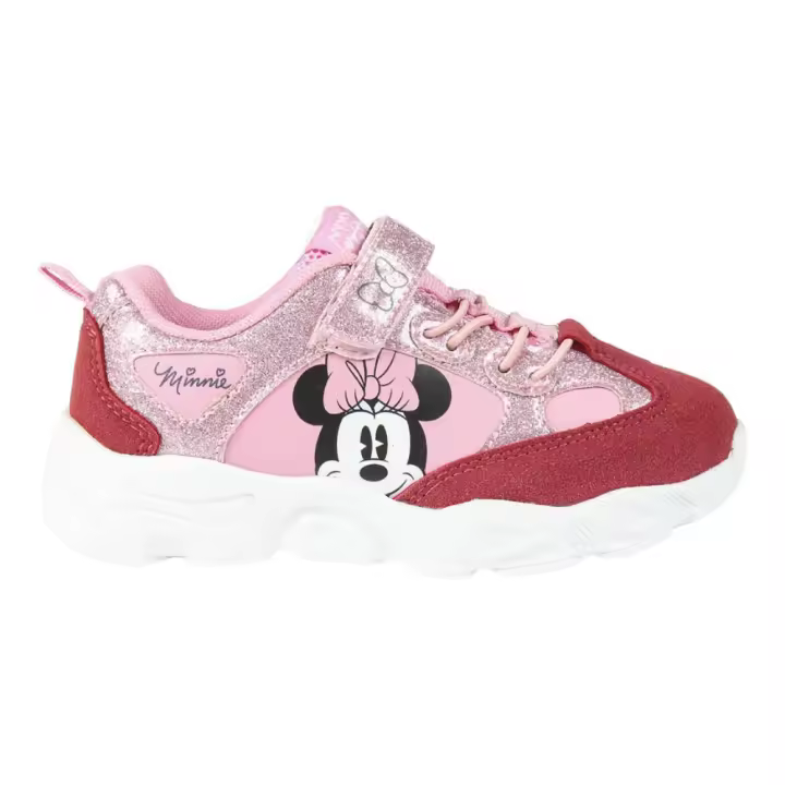 Minnie Mouse Zapatillas Rosa Niña Brillantina Estampado Caja Cartón - 1
