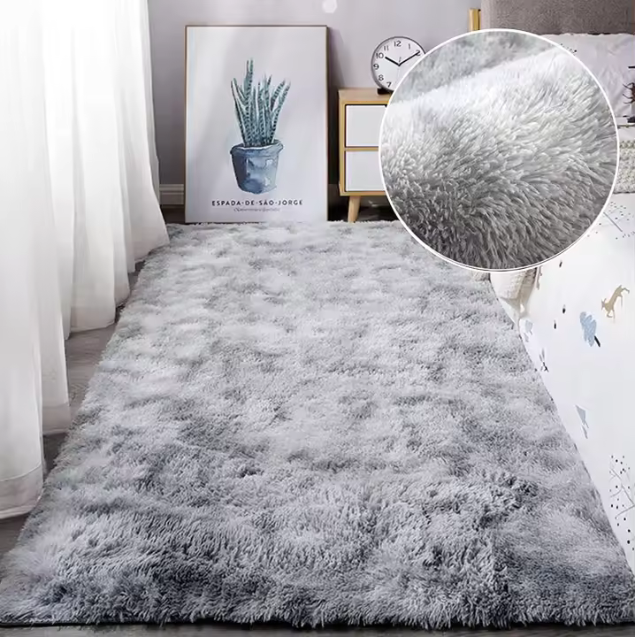Alfombra De Dormitorio Alfombras Modernas De Salón Alfombra Suave Y Esponjosa De Pelo Largo Alfombra Extra Suave Y Cómoda Alfombra Gruesa Esponjosa Interior Antideslizante para Sala De Estar (Gris Blanco, 80*200cm) - 1