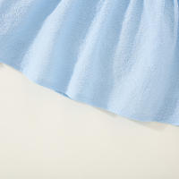 Vestido De Verano Para Bebé Niña En Color Sólido Con Cuello Redondo Y Lazo Para Uso Diario De Longitud De Rodilla - details 14