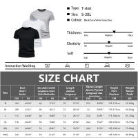 3Pcs Camiseta De Hombre Estilo Slim Fit Cuello Redondo Diseño De Moda Sólida Manga Corta Transpirable Y Secado Rápido Para Uso Diario Verano - details 0