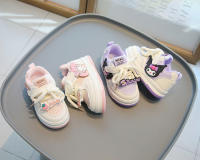 Nuevas Zapatillas Deportivas Casuales Para Niñas 2024 Primavera Y Otoño High Top Kuromi Y Melody Dibujos Animados Antideslizantes Material Superior PU Edad 4-6 Años Todas Las Estaciones - details 1