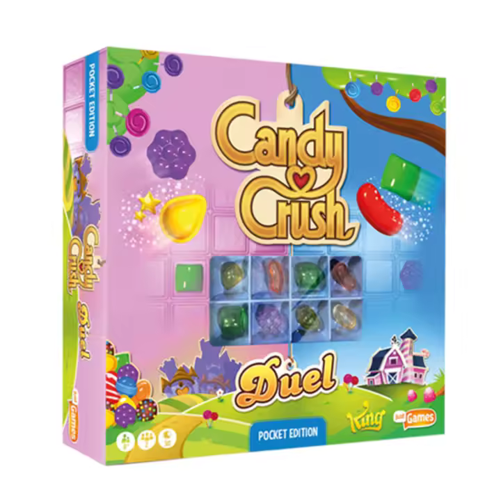2Tomatoes Games | Candy Crush Duel Pocket | Juego de Mesa Creativo con Tablero | Consigue Más Puntos que Tus Rivales | 2 Jugadores | Idioma: Español, Catalán y Frances | Temática: Comidas Retro | Duración Partida: 15-30min | Edad Mínima: 8 años - 1