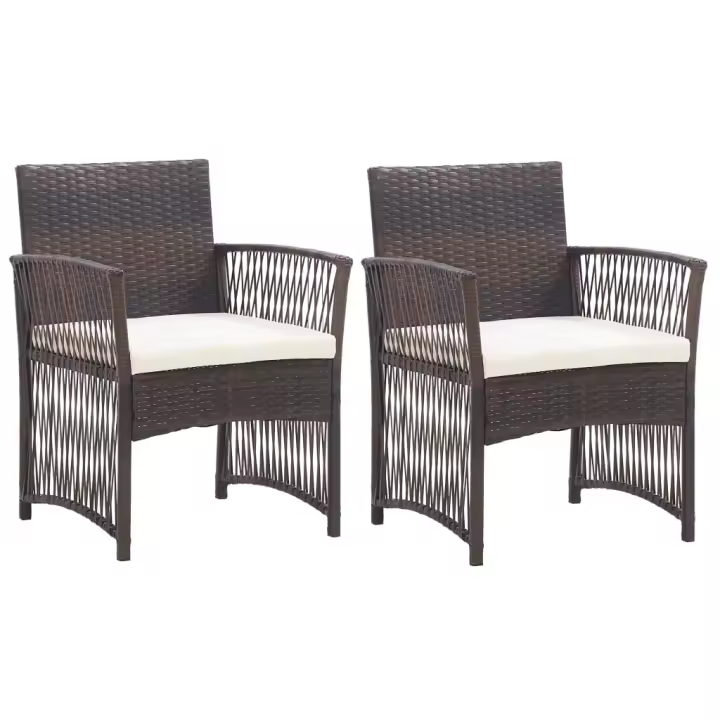 vidaXL Sillones de jardín con cojines 2 uds ratán sintético - 1