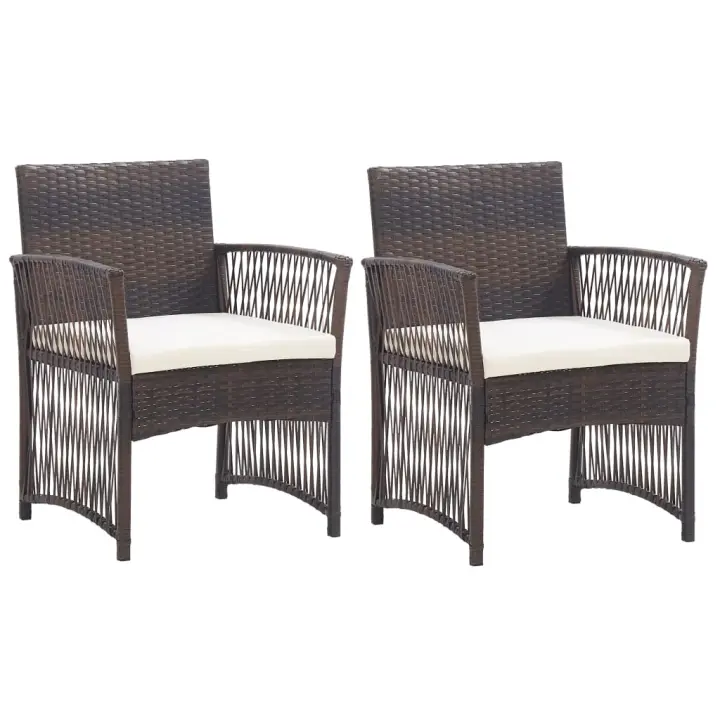 vidaXL Sillones de jardín con cojines 2 uds ratán sintético - 1