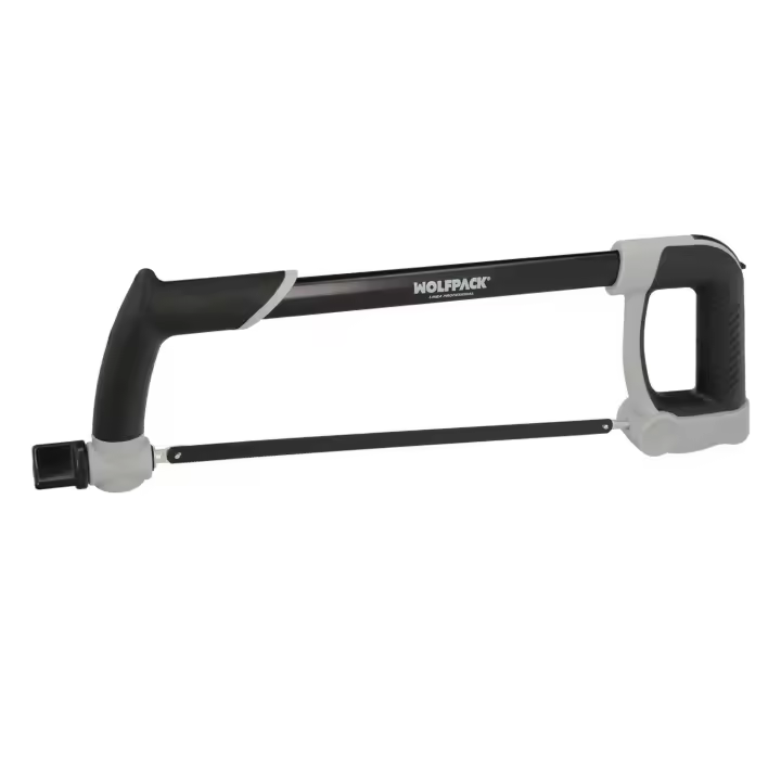 Arco sierra acero con doble empuñadura engomada, angulo corte ajustable. corta acero, aluminio, madera, plastico, cobre - 1