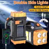 Linterna LED De Alta Potencia Para Camping Y Exteriores Recargable USB Con 4 Modos De Iluminación Luz Solar Impermeable Para Actividades Al Aire Libre - details 10