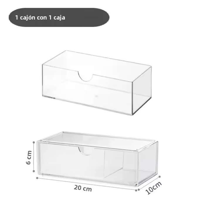 Set De 2 Cajas Organizadoras De Maquillaje Mini Para Baño Con Divisor Y Almacenamiento De Pinceles De Acrílico Organizador De Mesa Para Joyería Cosméticos Perfume - 1
