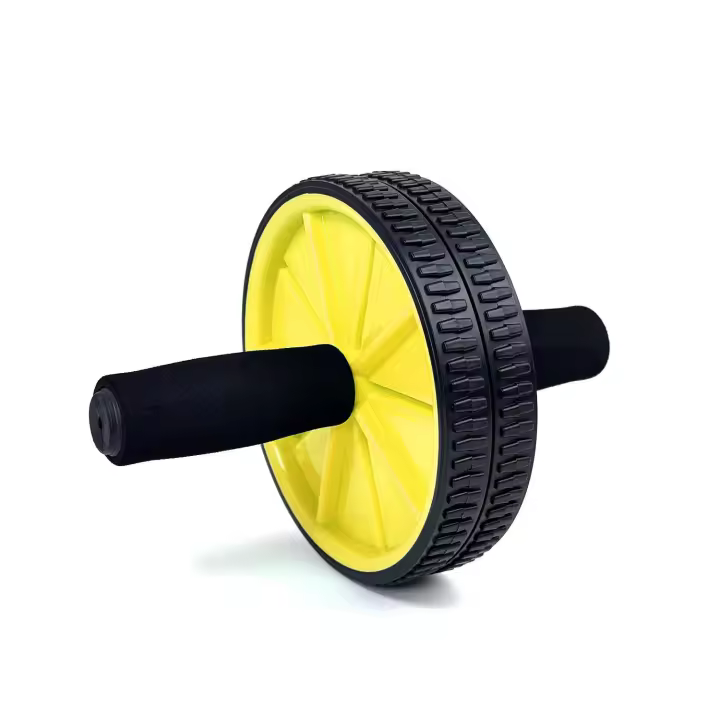 Ociodual OcioDual Rueda Abdominal, Rodillo Abdominales, Rueda Abdominales con Mango, Ejercicio en Casa, Gym en Casa, Core, Flexibilidad y Fuerza, Roller Gimnasio en Casa, Rodillo Abdominal, Amarillo - 1