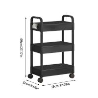 Carro De Almacenamiento Multicapa Para El Hogar Con Ruedas Para Cocina Dormitorio Y Baño Estante De Piso a Piso Organizador Móvil De Plástico - details 0