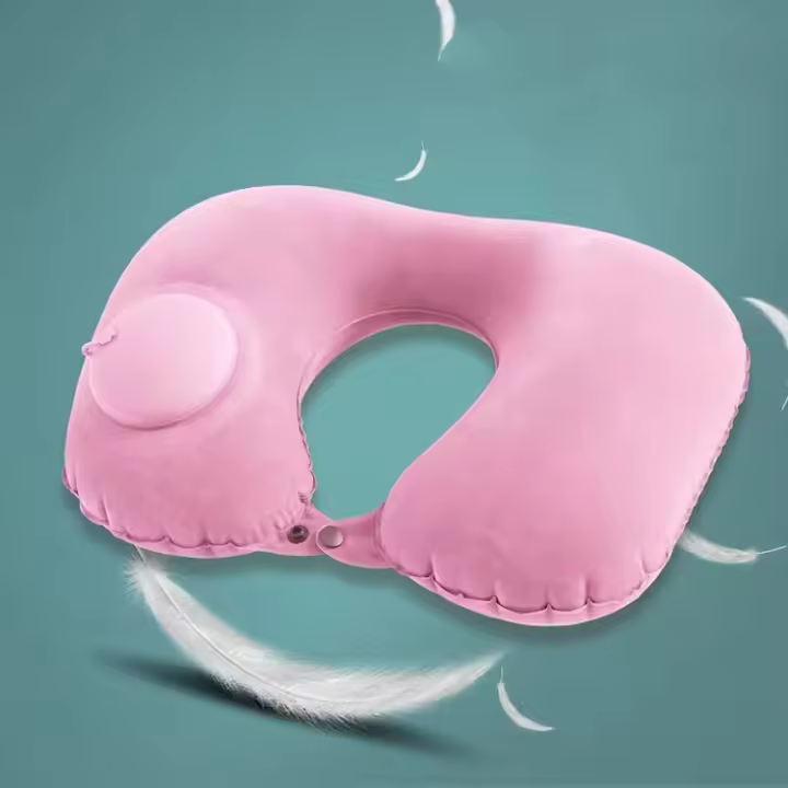 Almohada de viaje inflable en forma de U, cojín de aire portátil, soporte para el cuello, cómodo, prensa para dormir para inflar - 1