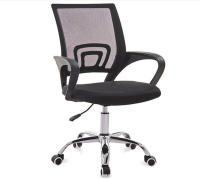 Silla de Oficina con Soporte Lumbar Giratoria Escritorio Sillon Ruedas Despacho casa salon habitacion ergonómica Gaming, escritorio, silla nordico tulipu NEGRO GRIS - details 7