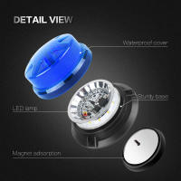 Luz De Advertencia Estroboscópica LED Para Emergencias En Coche Base Magnética Amarilla Azul Roja Mini Policia Flashing Beacon 12V 24V - details 4