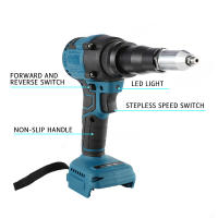 Pistola De Remache Eléctrica Portátil De Alta Potencia Sin Cable 3.2mm-4.8mm Con Luz LED Para Batería Makita Y Destornillador - details 1