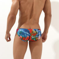 Tanga De Baño Para Hombre Seobean Tres Piezas Ajustable Transpirable Con Estampado De Rayas En Agua Triángulo Bikini De Playa - details 21