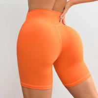 Shorts De Yoga Para Mujer Con Cintura Cruzada V 3.5 Shorts De Entrenamiento Fitness Deportivos Sin Bolsillos Regular Nylon Spandex - details 4