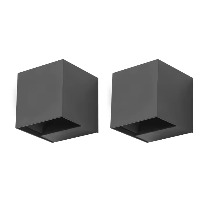 FORLIGHT REX (2uds) Aplique Exterior LED con Haz de Luz Modulable IP54 Luz LED Blanco Neutro 4000K 5.2W y 350lm Gris Urbano - 1