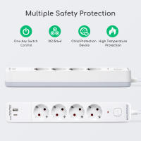 Aigostar Regleta alargador de 4 enchufes con cable de 1.5/3/5 metros e interruptor de USB+TYPE C - details 3