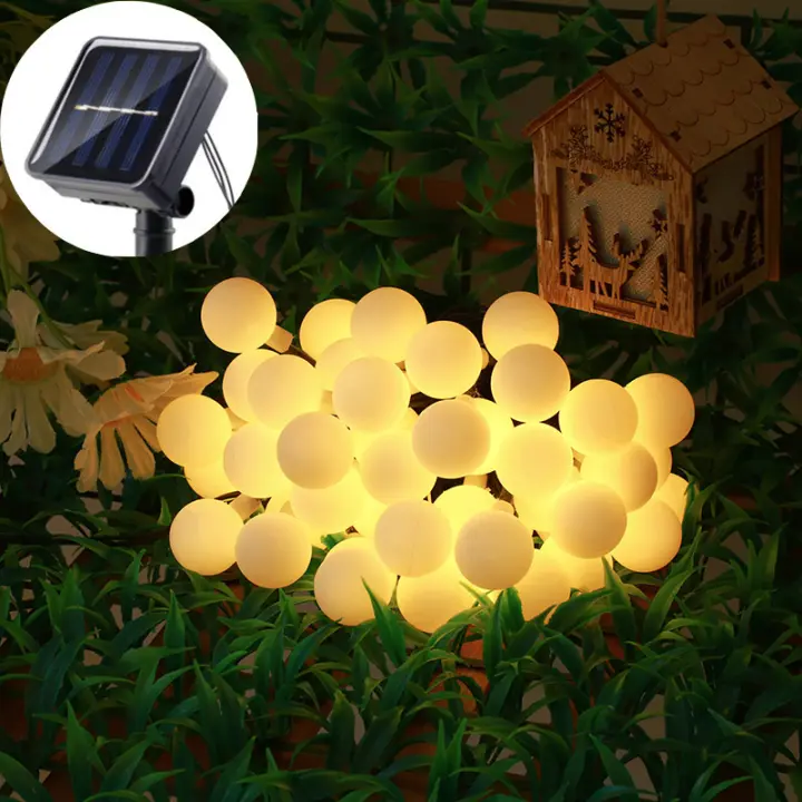 Luces De Cadena LED Solar De Pelota Para Exterior Iluminación Estelar Para Jardín Boda Camping Navidad Decoración De Paisaje - 1