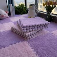 16PCS Alfombra De Piso Interconectada De Espuma De Peluche 30x30cm Alfombra De Moda Suave Para El Hogar Alfombras De Área Cuadradas - details 24