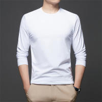 Camiseta De Algodón Para Hombre 2024 Con Cuello Redondo Y Mangas Largas Para El Verano Cómoda Y Transpirable Estilo Casual - details 10