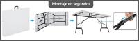 ORION91oficial® - Mesa Plegable Multifuncional Resina 180x74x74 cm,  Estructura Acero Bases de Resina Asa de Transporte Cierre Seguridad, Hosteleria, Catering, Horeca - spaziOrion91 - details 1