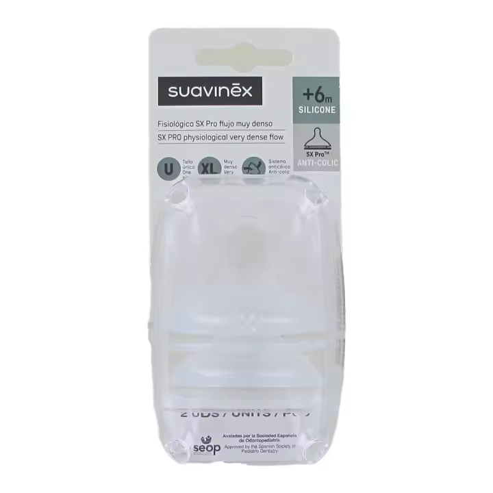 Suavinex  tetina fisiologica de silicona SX PR flujo XL 2U - 1