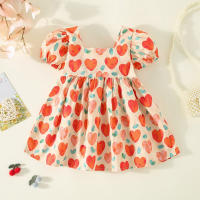 Vestido De Algodón Para Niñas Con Cuello Redondo Y Bow En La Espalda Estilo Coreano Para Bebés De 0 a 3 Años Vestido De Verano Cute - details 2