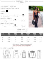 Conjunto De Verano Para Mujer Nibber Dos Piezas Sexy Con Halter V-Neck Translúcido Sujetador + Falda Larga Sólida Bodycon Elegante Para Noche - details 0