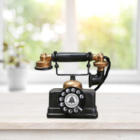 Teléfono De Línea Vintage Retro Estilo Antiguo Exquisito Trabajo Ornamento De Escritorio Para Hogar Hotel Oficina - details 9